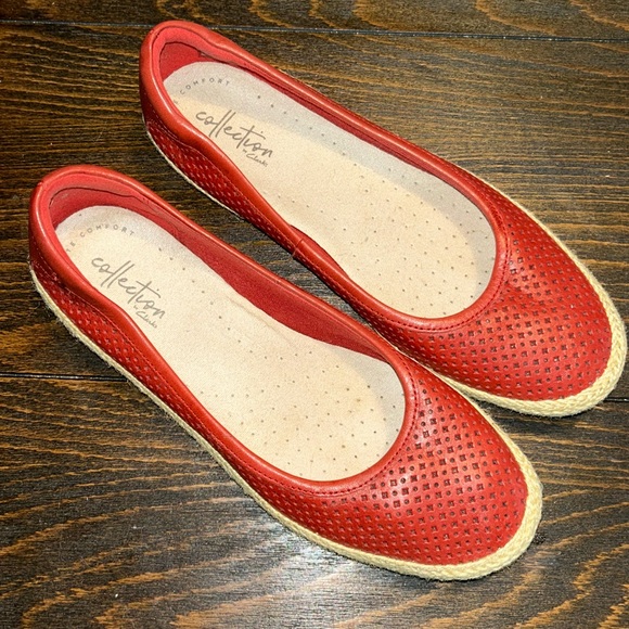Clarks Women's Danelly Adira Summer ballerina Ballet Flat, Red Leather size 6.5 - Picture 3 of 9
